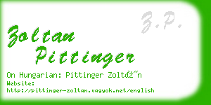 zoltan pittinger business card
